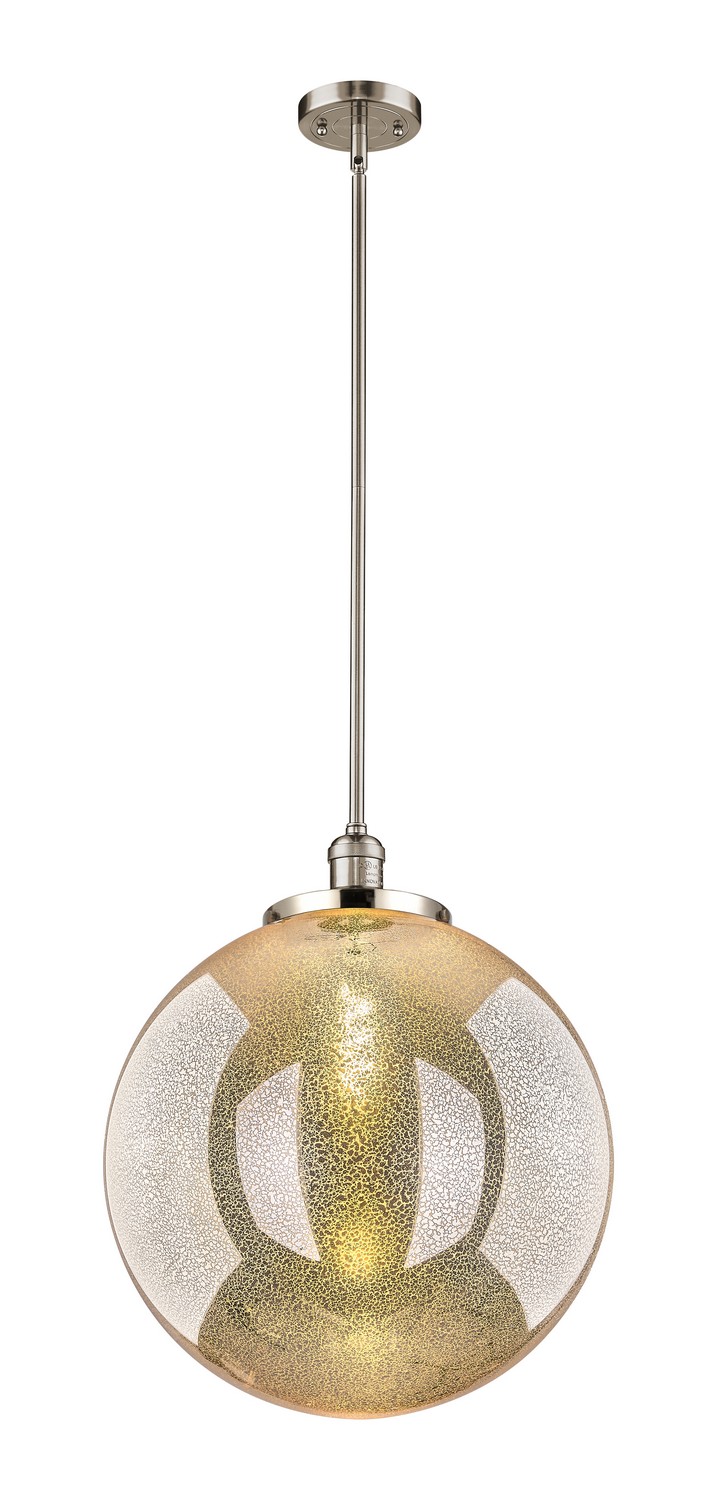 One Light Pendant by Innovations - Franklin Restoration Collection, Polished Nickel Finish - 201S-PN-G208-18