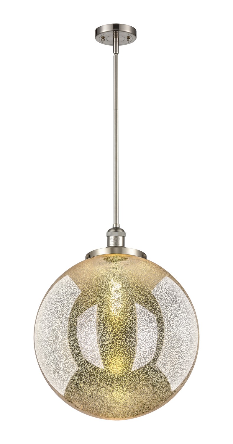 One Light Pendant by Innovations - Franklin Restoration Collection, Brushed Satin Nickel Finish - 201S-SN-G208-18