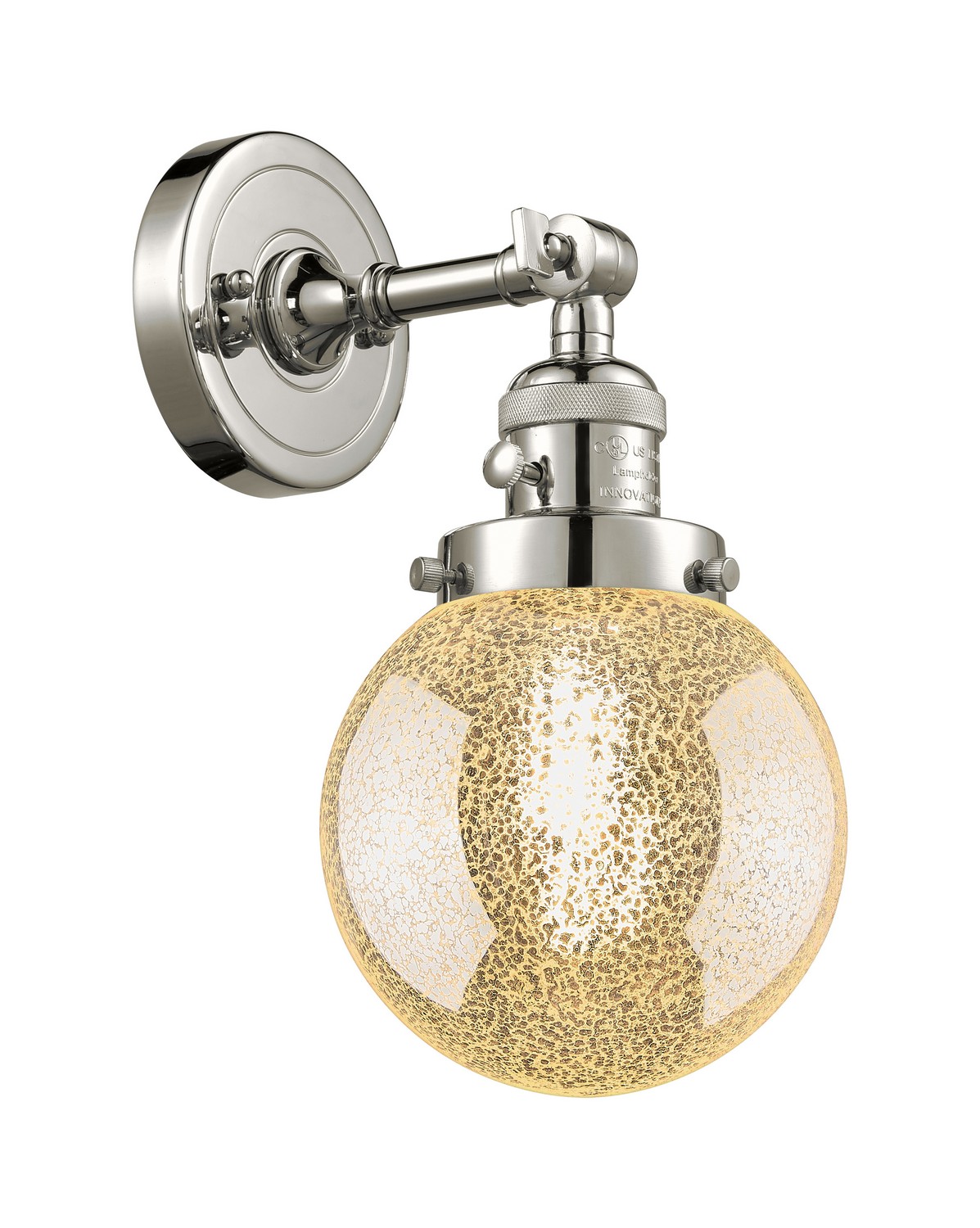 One Light Wall Sconce by Innovations - Franklin Restoration Collection, Polished Nickel Finish - 203SW-PN-G208-6