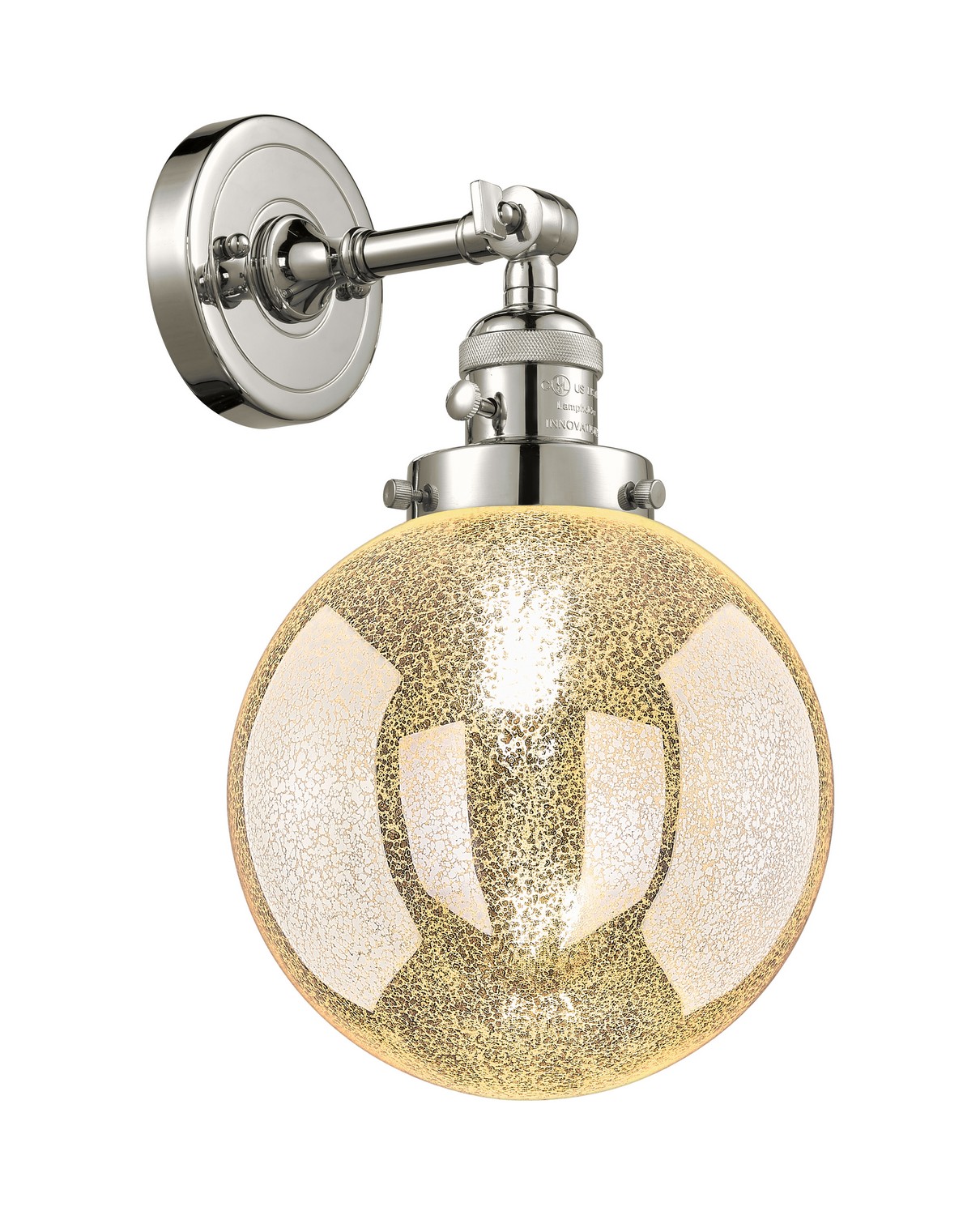 One Light Wall Sconce by Innovations - Franklin Restoration Collection, Polished Nickel Finish - 203SW-PN-G208-8