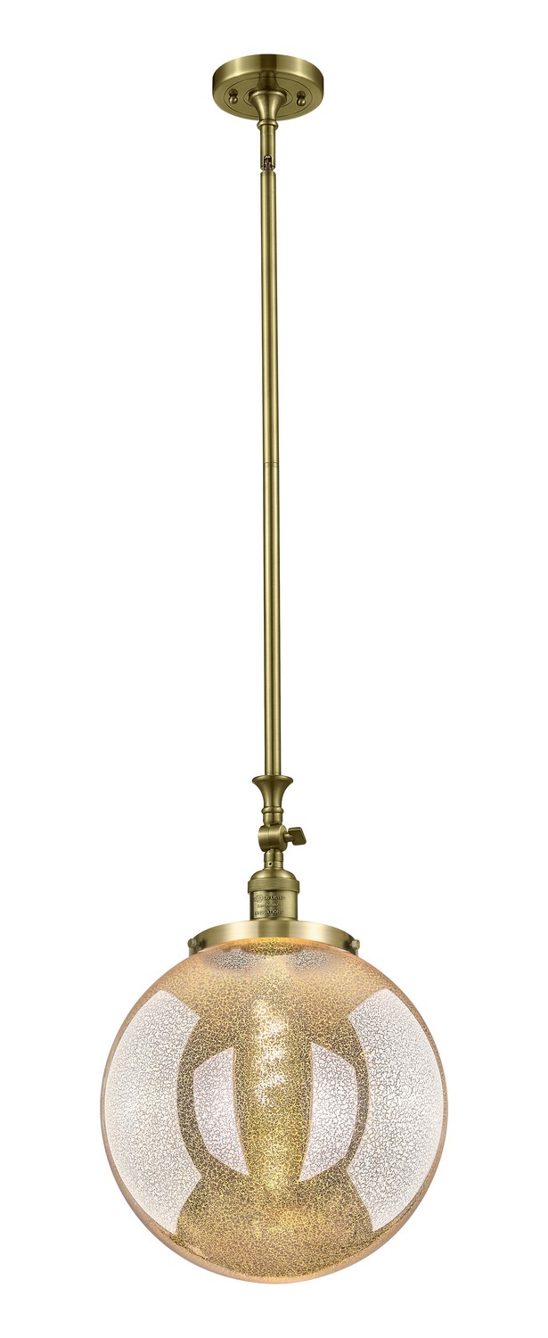 One Light Mini Pendant by Innovations - Franklin Restoration Collection, Antique Brass Finish - 206-AB-G208-14