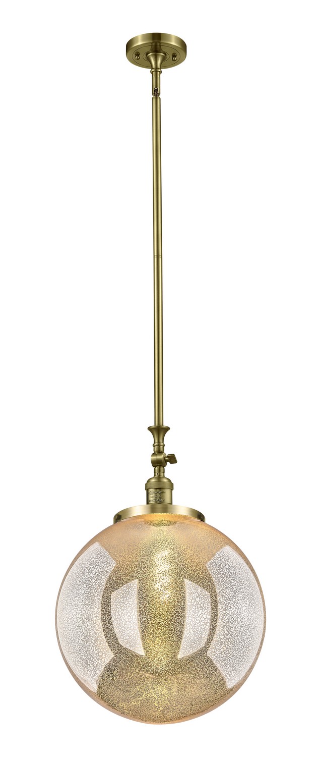One Light Mini Pendant by Innovations - Franklin Restoration Collection, Antique Brass Finish - 206-AB-G208-16