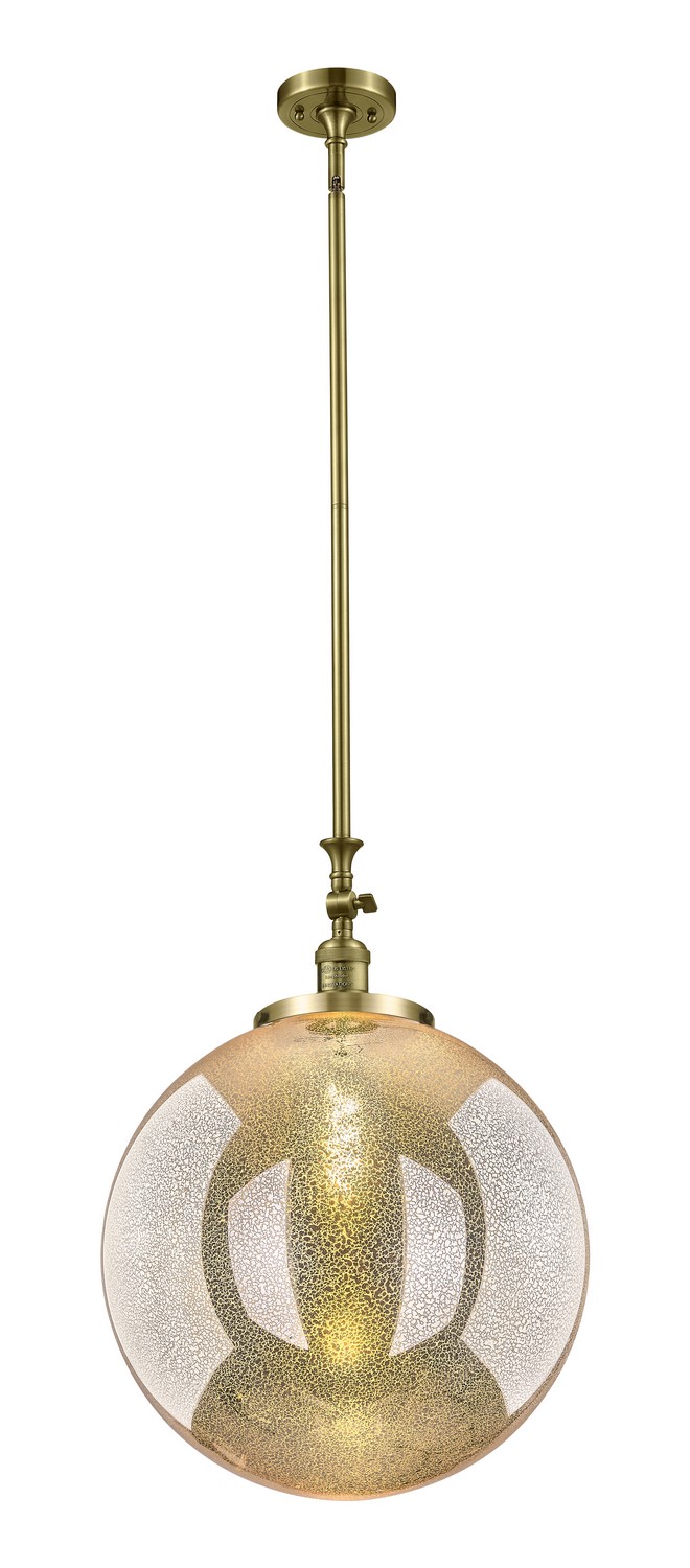One Light Mini Pendant by Innovations - Franklin Restoration Collection, Antique Brass Finish - 206-AB-G208-18