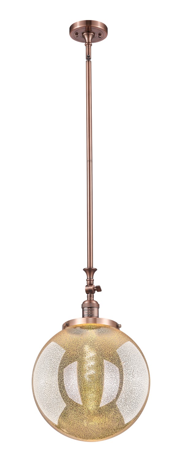 One Light Mini Pendant by Innovations - Franklin Restoration Collection, Antique Copper Finish - 206-AC-G208-14