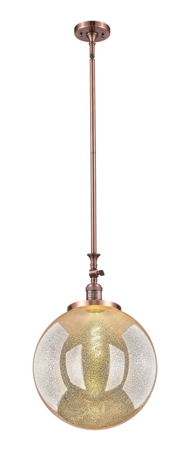 One Light Mini Pendant by Innovations - Franklin Restoration Collection, Antique Copper Finish - 206-AC-G208-16