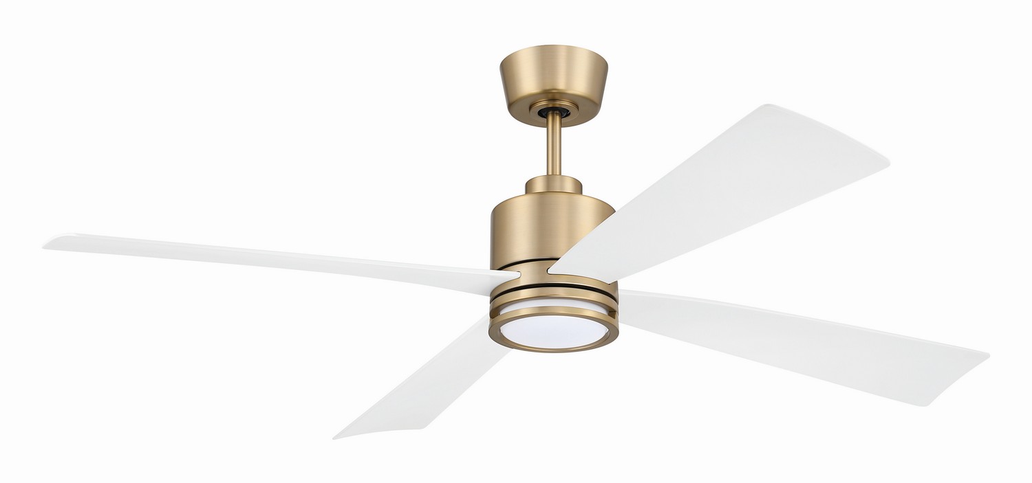 Craftmade RHT52SB4 Rhett 52 inch Satin Brass with White Blades Indoor/Outdoor Ceiling Fan
