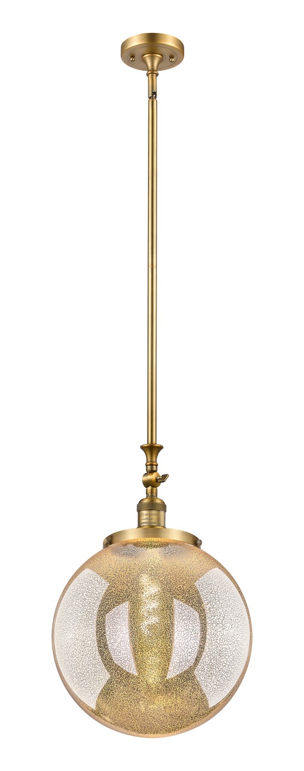 One Light Mini Pendant by Innovations - Franklin Restoration Collection, Brushed Brass Finish - 206-BB-G208-14