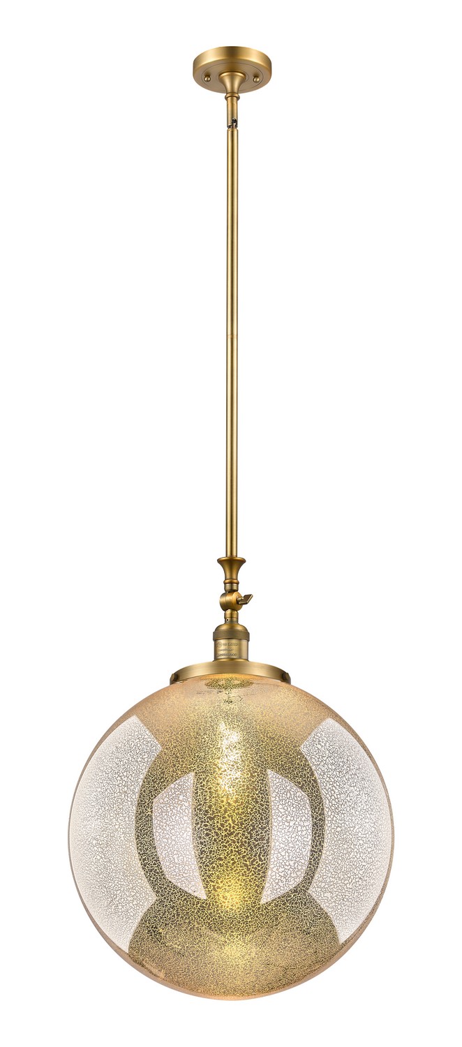 One Light Mini Pendant by Innovations - Franklin Restoration Collection, Brushed Brass Finish - 206-BB-G208-18