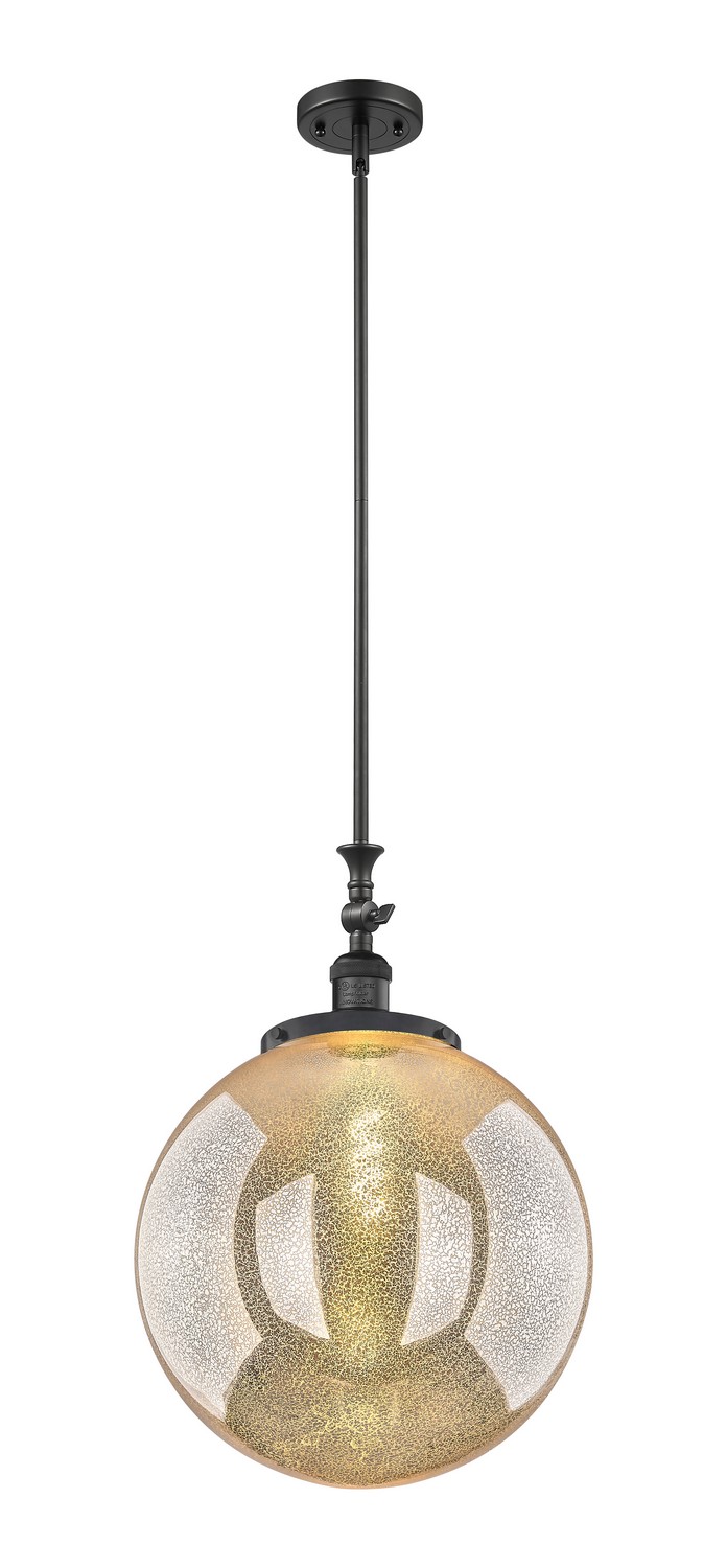 One Light Mini Pendant by Innovations - Franklin Restoration Collection, Matte Black Finish - 206-BK-G208-16