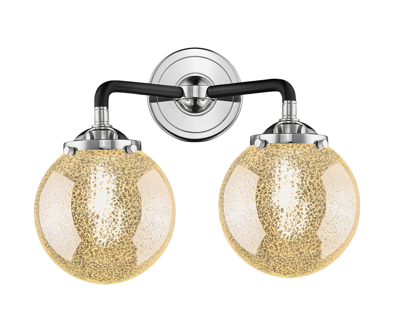 Two Light Bath Vanity by Innovations - Nouveau Collection, Black Polished Nickel Finish - 284-2W-BPN-G208-6