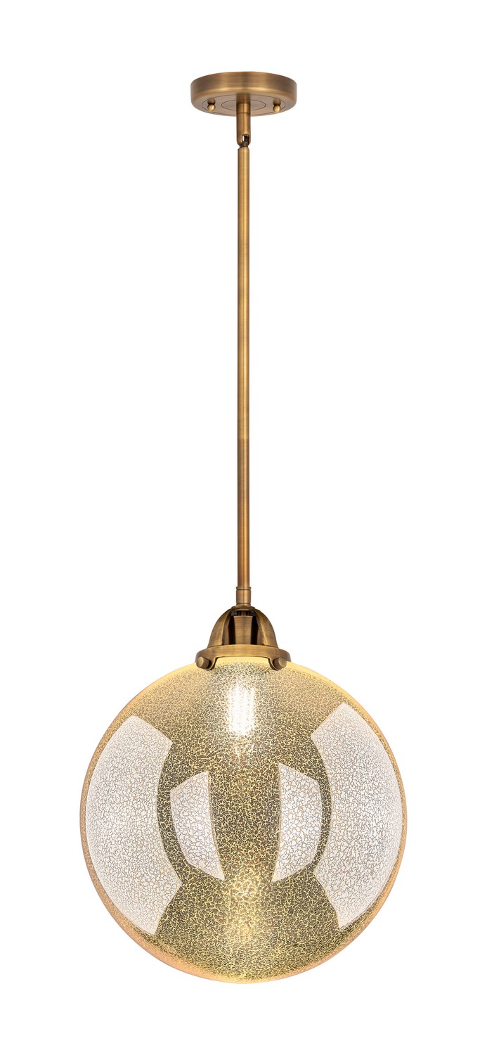 One Light Mini Pendant by Innovations - Nouveau 2 Collection, Brushed Brass Finish - 288-1S-BB-G208-12