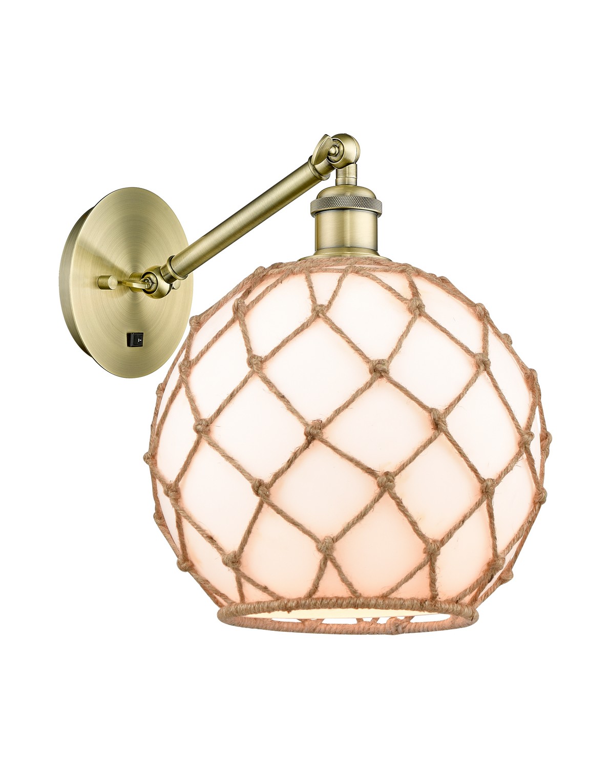 One Light Wall Sconce by Innovations - Ballston Collection, Antique Brass Finish - 317-1W-AB-G121-10RB