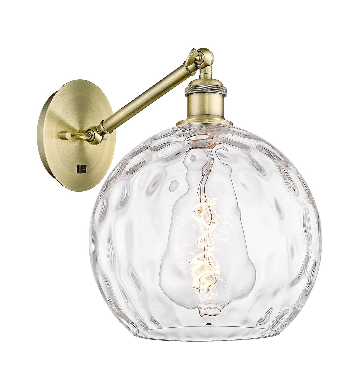 One Light Wall Sconce by Innovations - Ballston Collection, Antique Brass Finish - 317-1W-AB-G1215-10