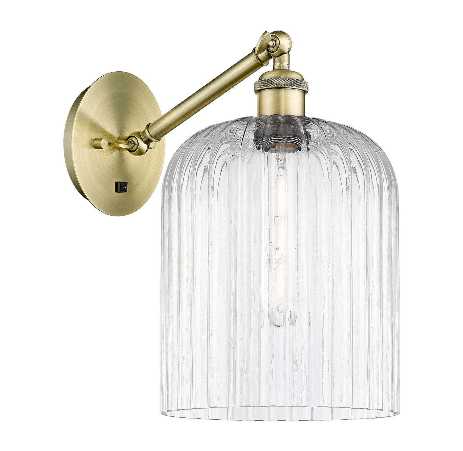 One Light Wall Sconce by Innovations - Ballston Collection, Antique Brass Finish - 317-1W-AB-G559-8CL