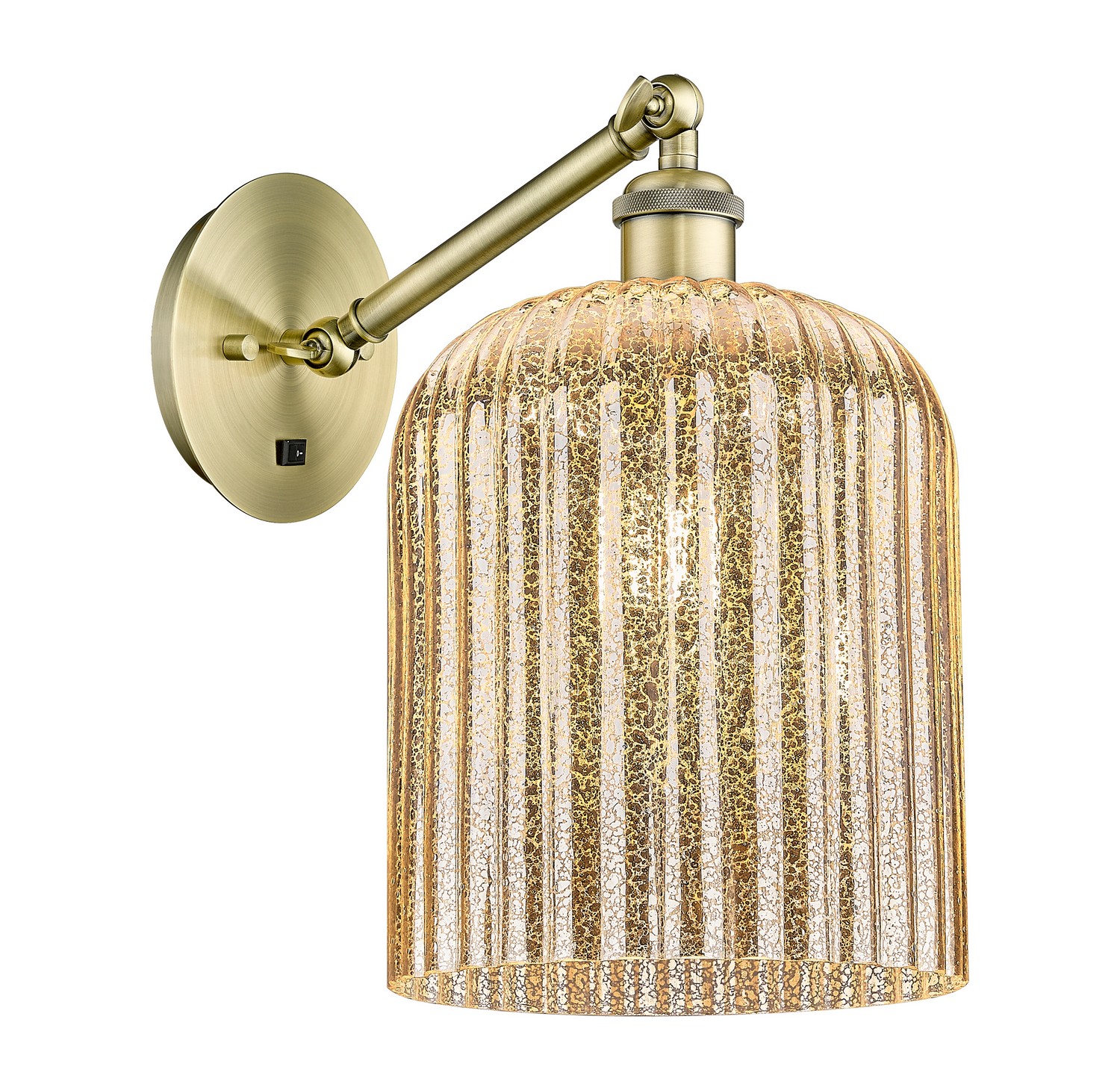 One Light Wall Sconce by Innovations - Ballston Collection, Antique Brass Finish - 317-1W-AB-G559-8ME
