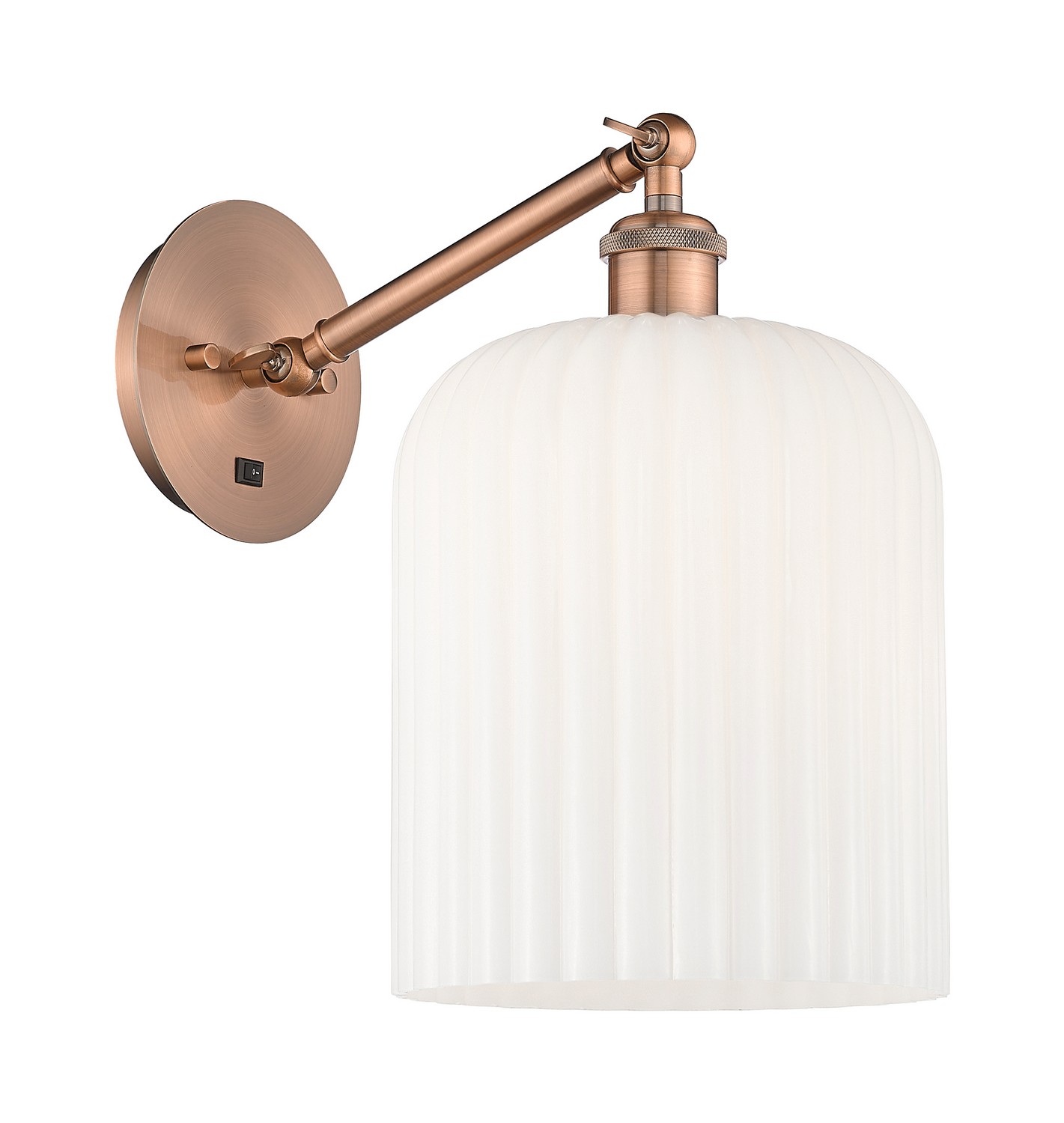 One Light Wall Sconce by Innovations - Ballston Collection, Antique Copper Finish - 317-1W-AC-G559-8GWH