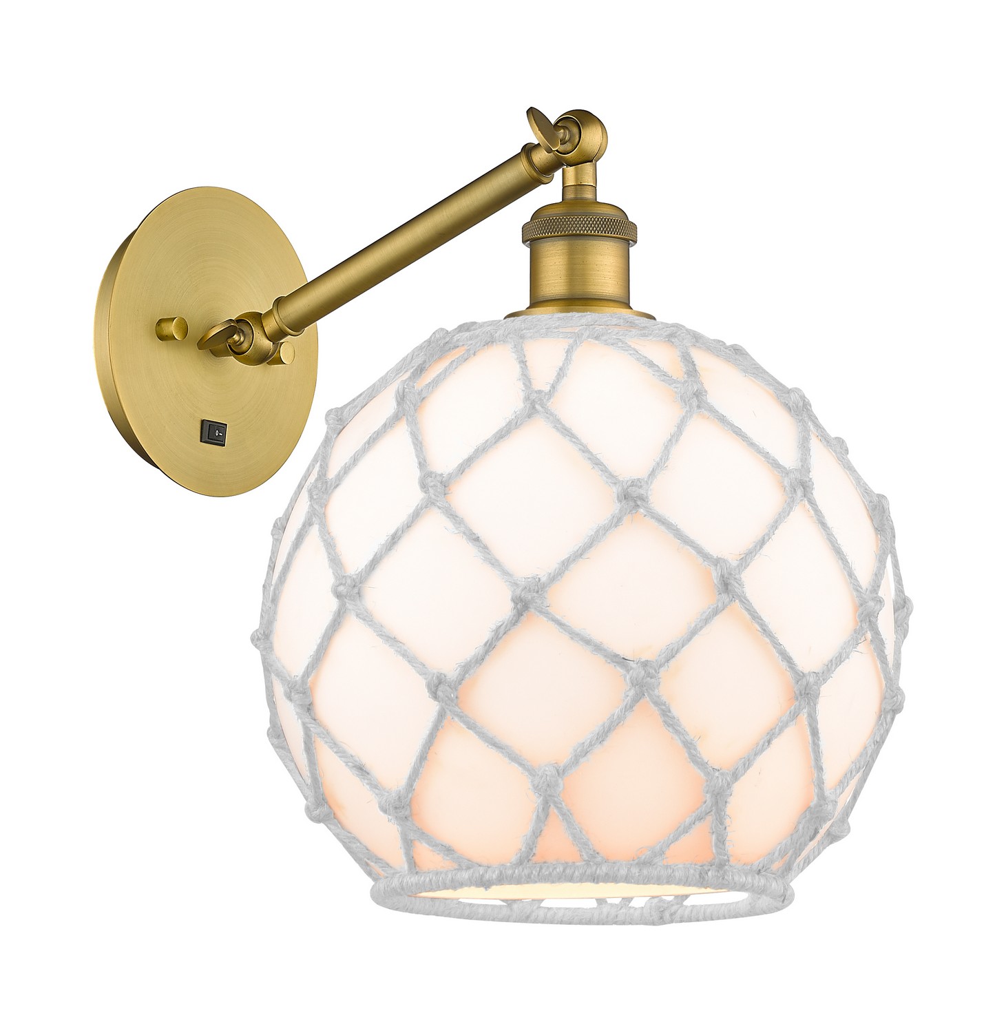 One Light Wall Sconce by Innovations - Ballston Collection, Brushed Brass Finish - 317-1W-BB-G121-10RW