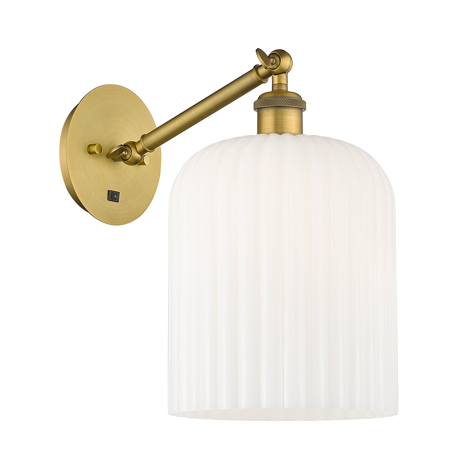 One Light Wall Sconce by Innovations - Ballston Collection, Brushed Brass Finish - 317-1W-BB-G559-8GWH