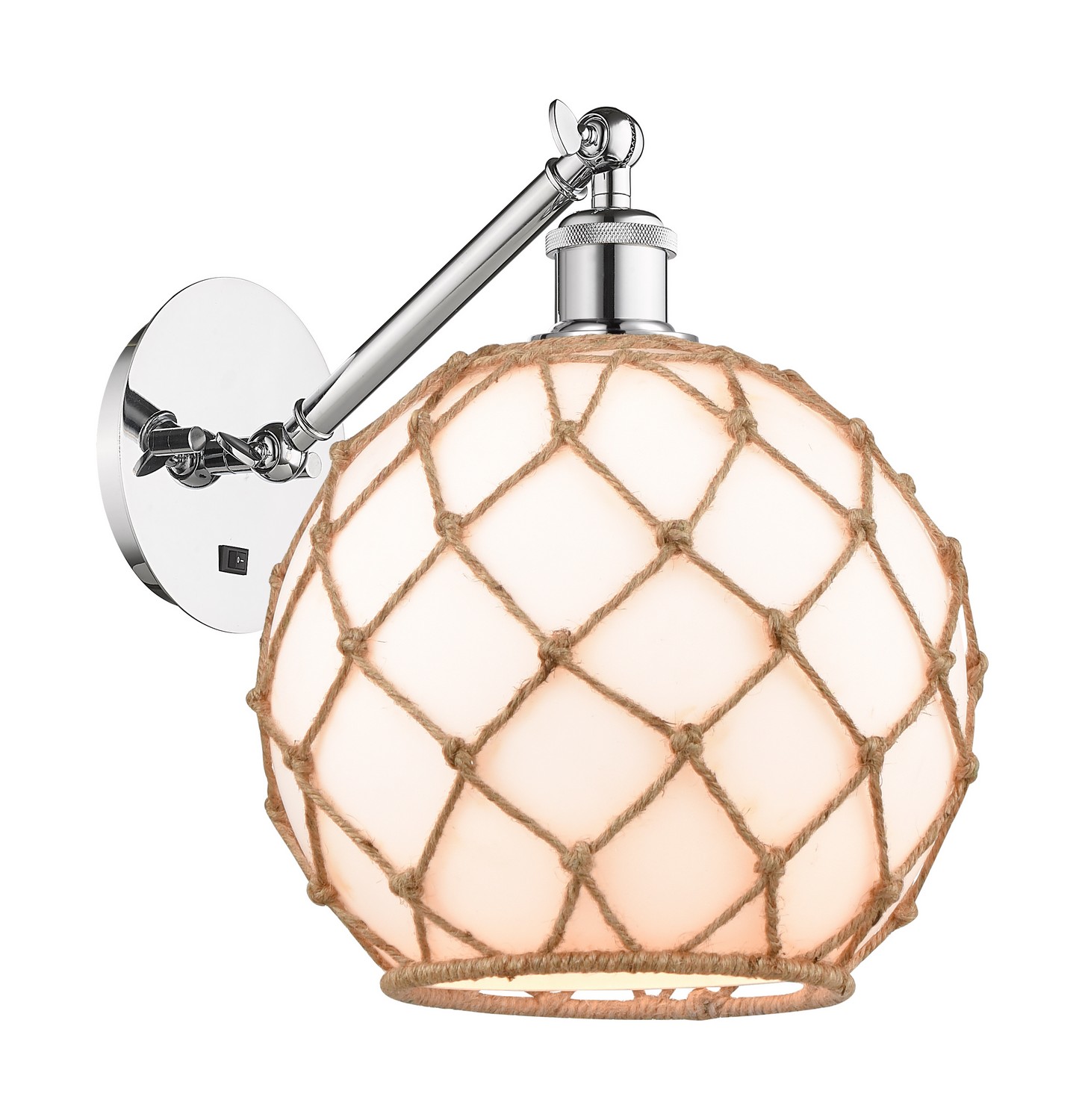 One Light Wall Sconce by Innovations - Ballston Collection, Polished Chrome Finish - 317-1W-PC-G121-10RB
