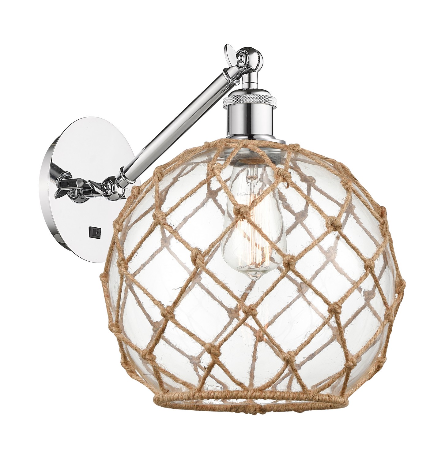One Light Wall Sconce by Innovations - Ballston Collection, Polished Chrome Finish - 317-1W-PC-G122-10RB