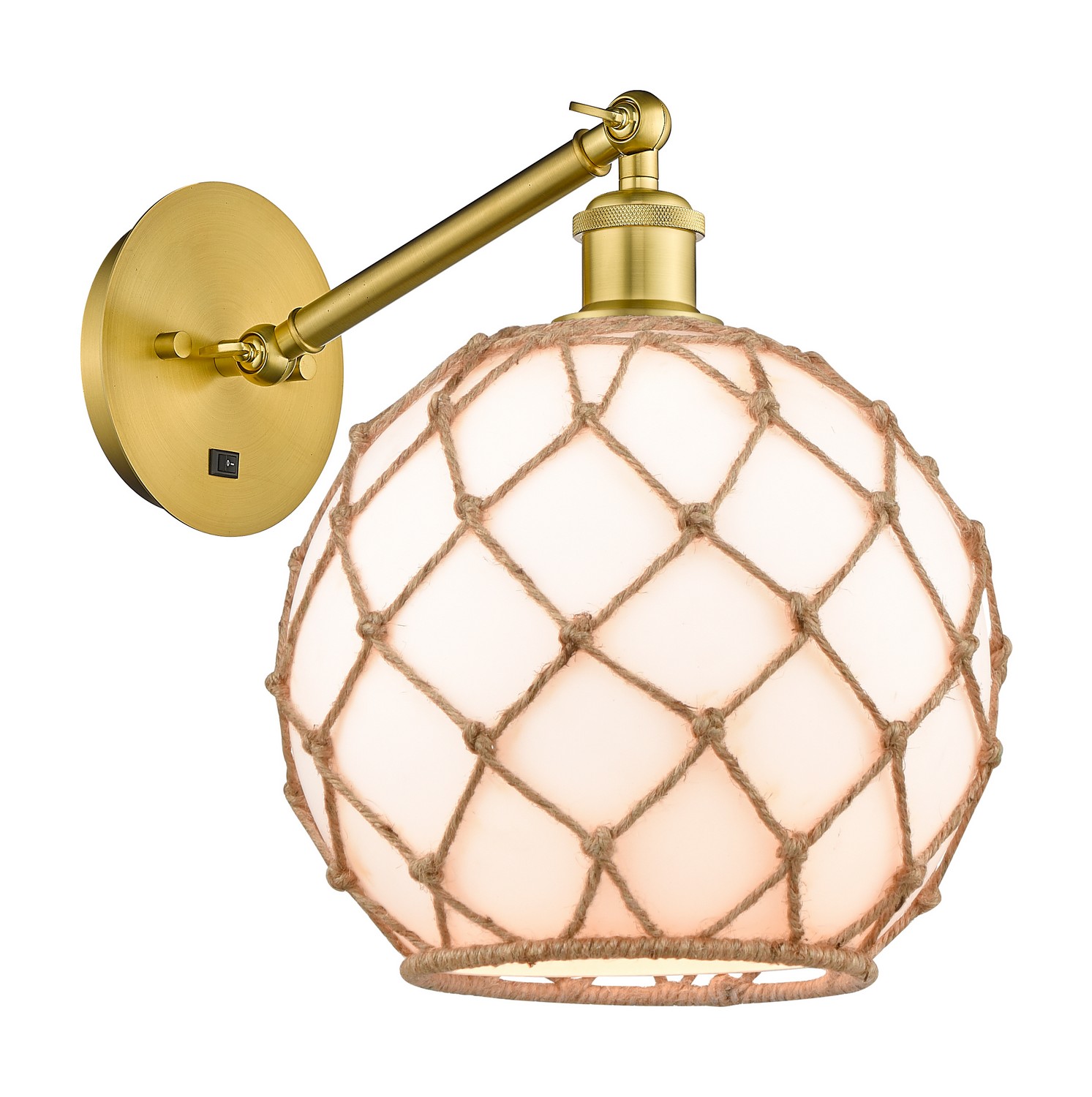 One Light Wall Sconce by Innovations - Ballston Collection, Satin Gold Finish - 317-1W-SG-G121-10RB