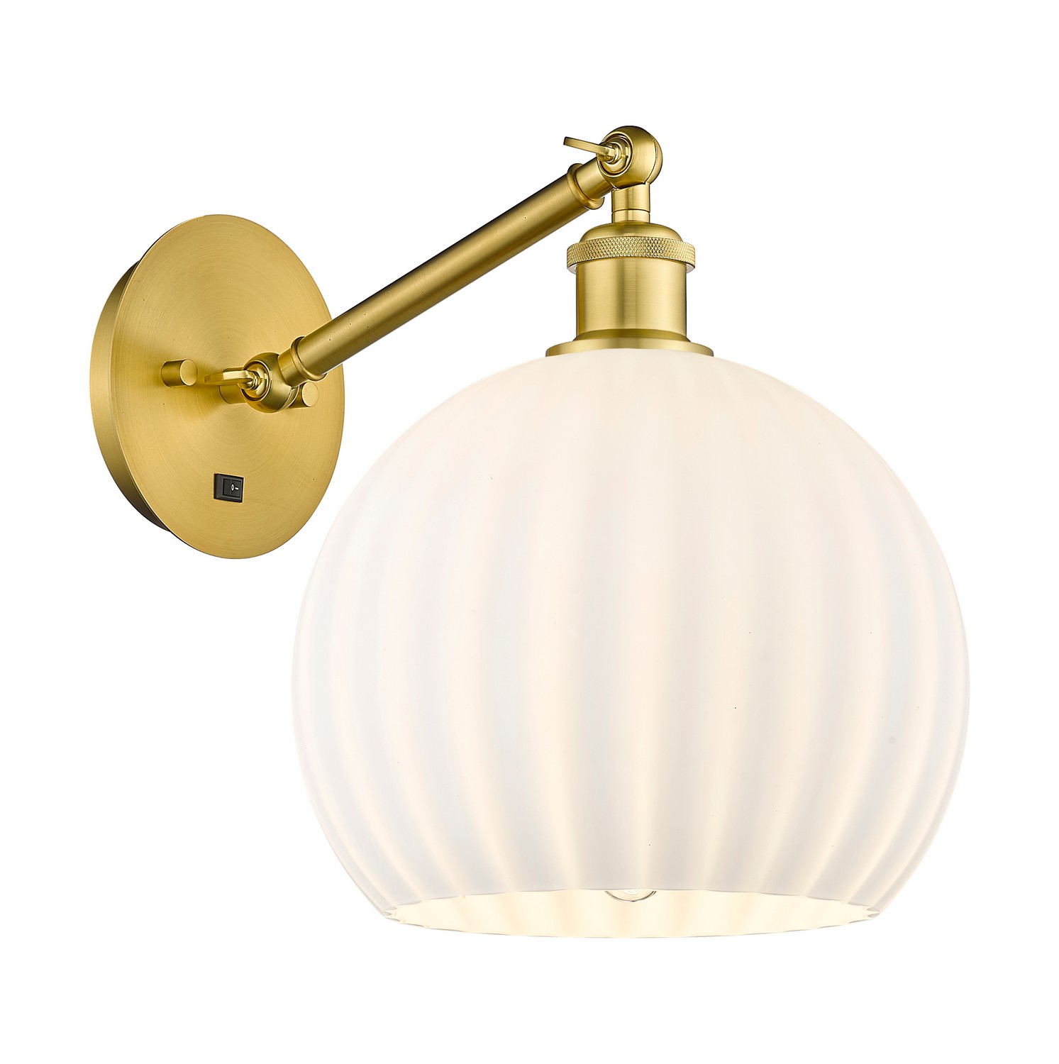 One Light Wall Sconce by Innovations - Ballston Collection, Satin Gold Finish - 317-1W-SG-G1217-10WV