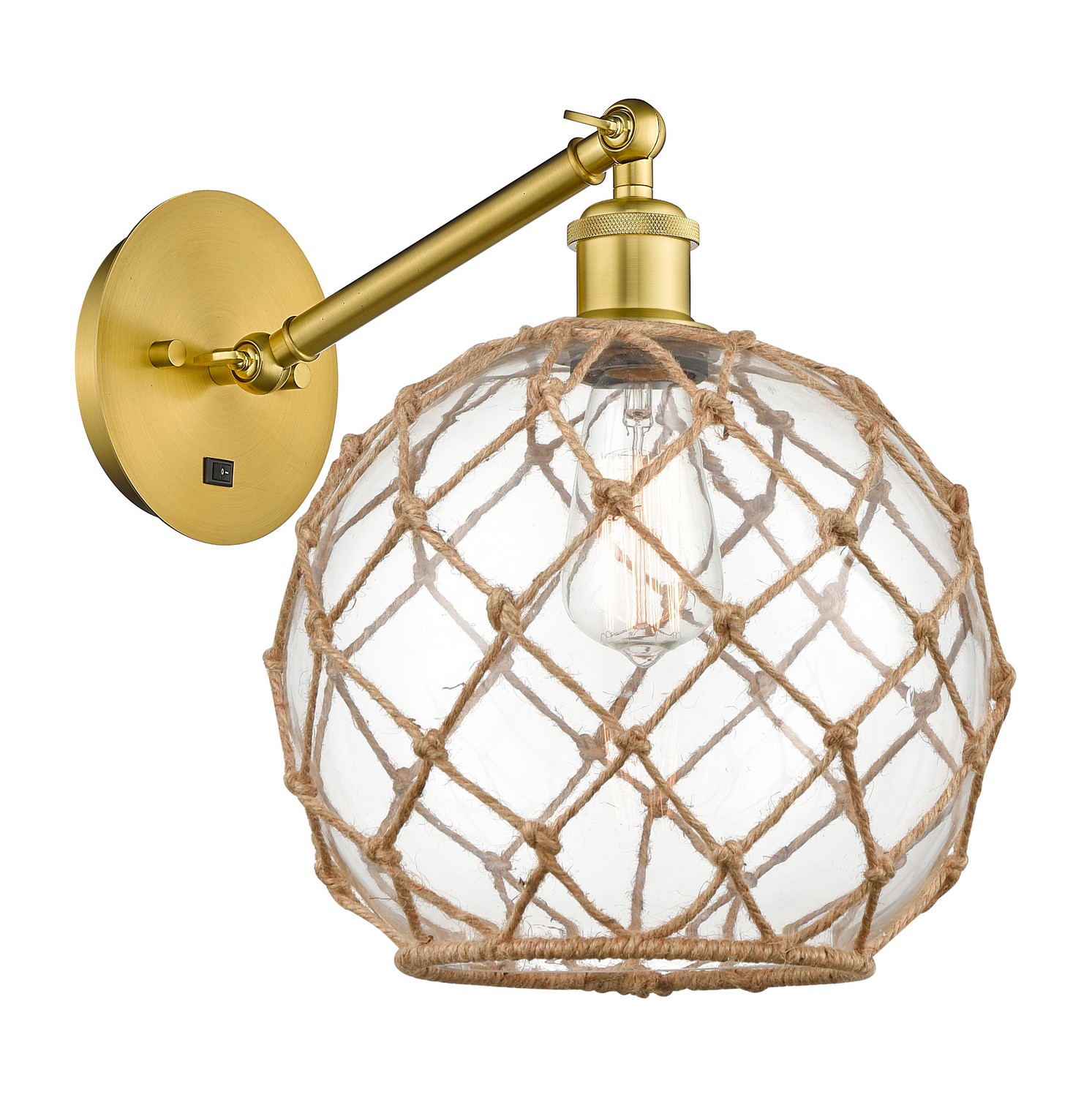 One Light Wall Sconce by Innovations - Ballston Collection, Satin Gold Finish - 317-1W-SG-G122-10RB