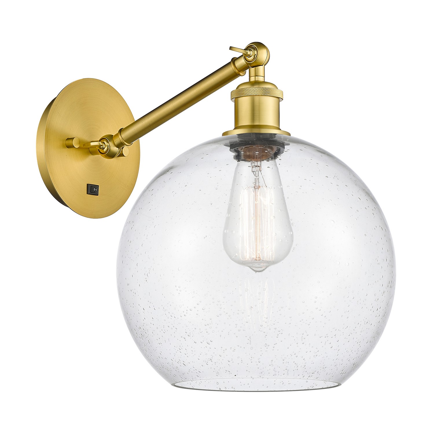 One Light Wall Sconce by Innovations - Ballston Collection, Satin Gold Finish - 317-1W-SG-G124-10