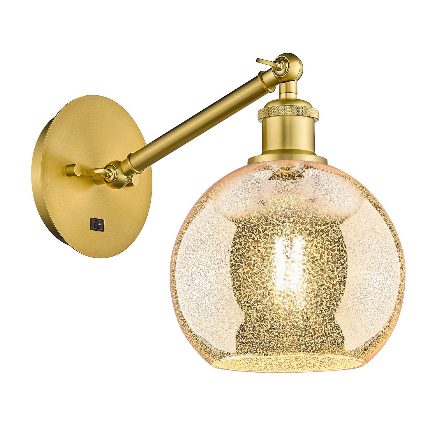 One Light Wall Sconce by Innovations - Ballston Collection, Satin Gold Finish - 317-1W-SG-G128-8