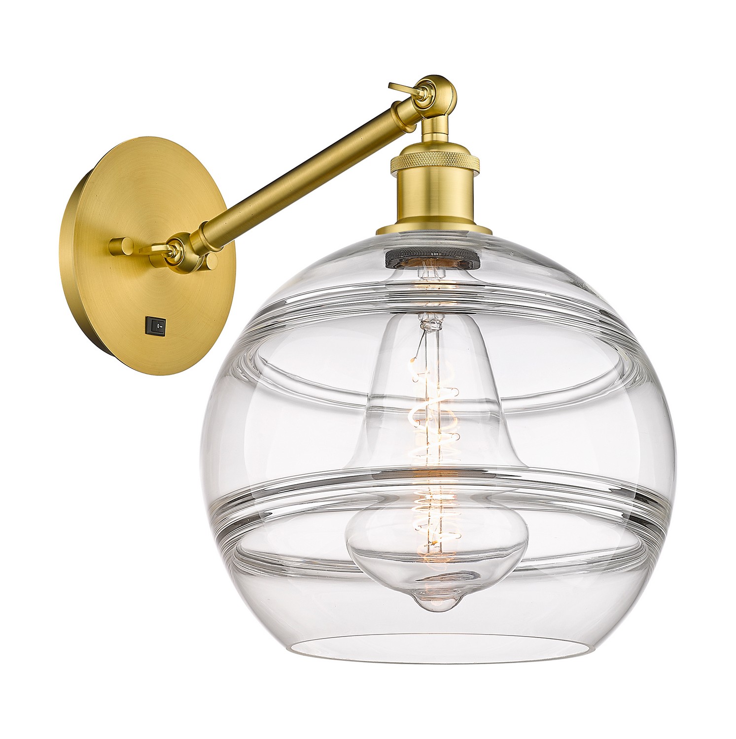 One Light Wall Sconce by Innovations - Ballston Collection, Satin Gold Finish - 317-1W-SG-G556-10CL