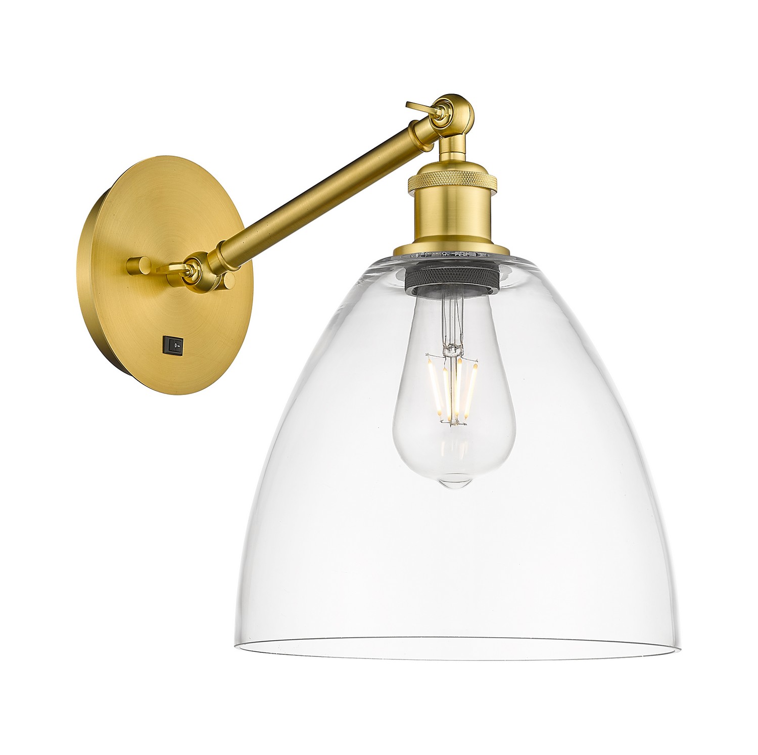 One Light Wall Sconce by Innovations - Ballston Collection, Satin Gold Finish - 317-1W-SG-GBD-92