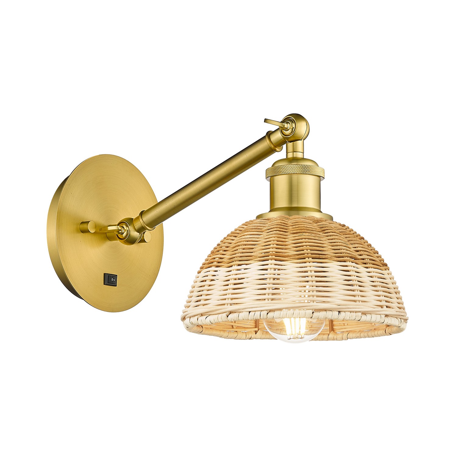 One Light Wall Sconce by Innovations - Ballston Collection, Satin Gold Finish - 317-1W-SG-NBD2-75-NAT