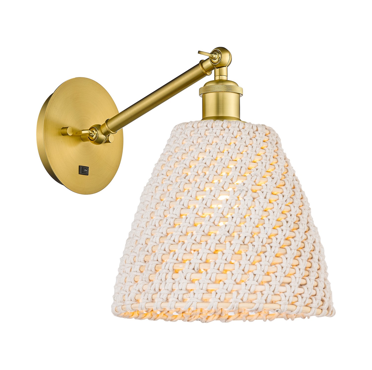 One Light Wall Sconce by Innovations - Ballston Collection, Satin Gold Finish - 317-1W-SG-NBD-9-NAT