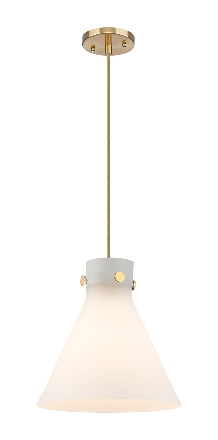 One Light Pendant by Innovations - Downtown Urban Collection, Champagne Bronze Finish - 410-1PM-CB-G411-12WH