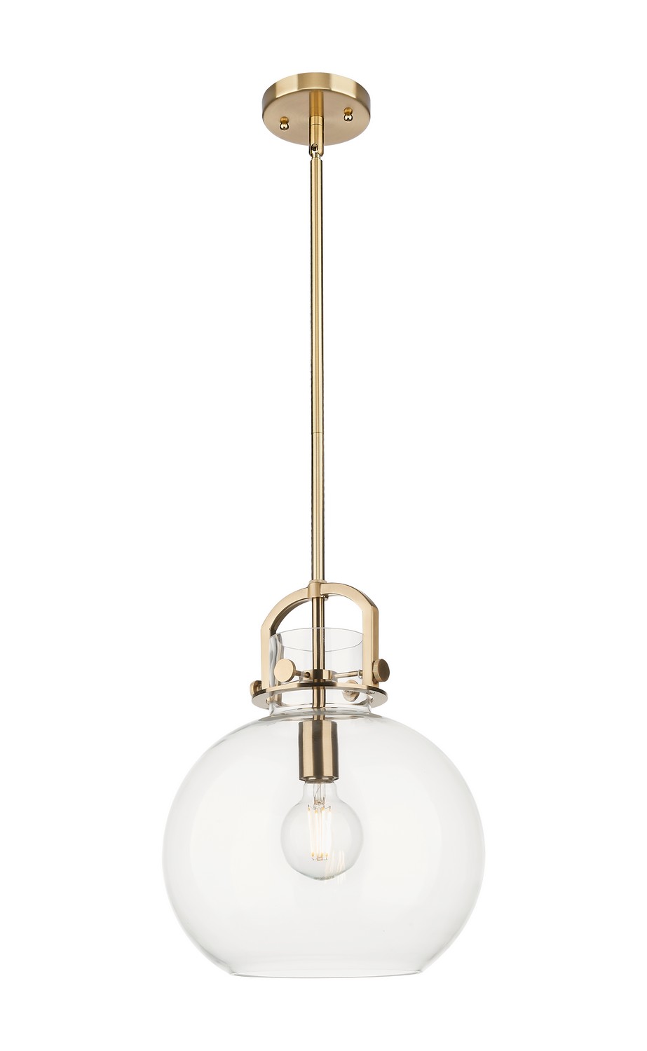 One Light Mini Pendant by Innovations - Downtown Urban Collection, Champagne Bronze Finish - 410-1SM-CB-G410-12CL