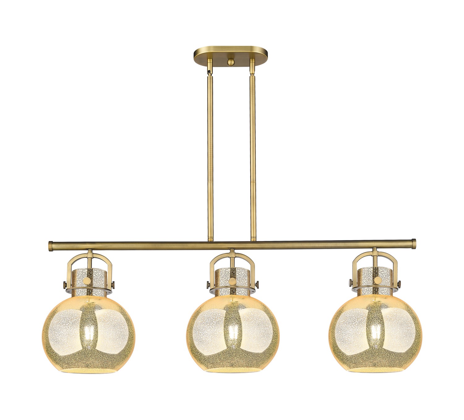 Three Light Island Pendant by Innovations - Downtown Urban Collection, Brushed Brass Finish - 410-3I-BB-G410-10ME