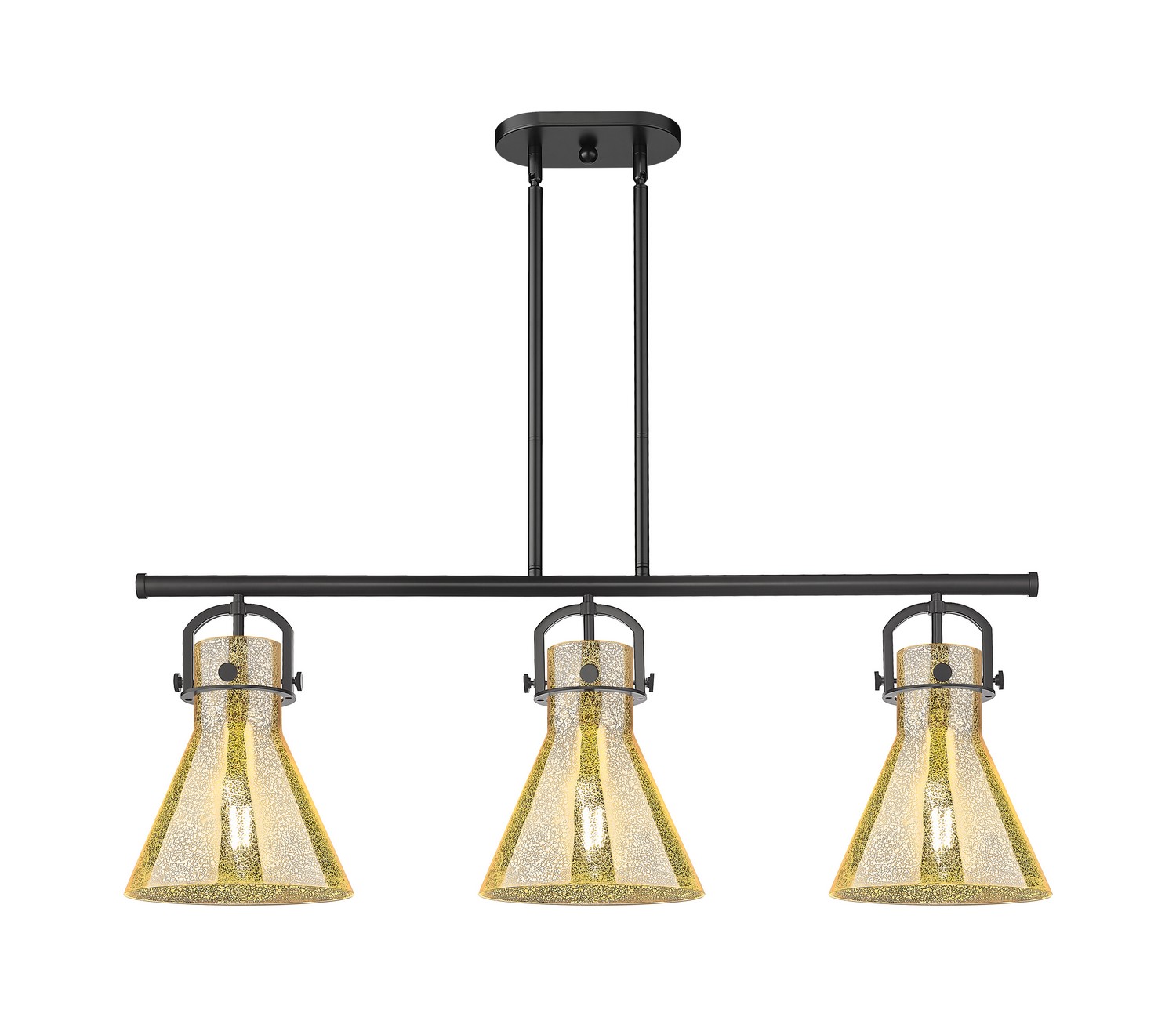 Three Light Island Pendant by Innovations - Downtown Urban Collection, Matte Black Finish - 410-3I-BK-G411-10ME