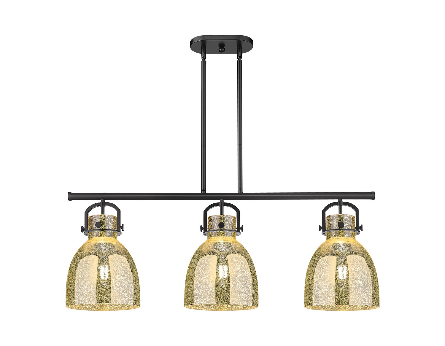 Three Light Island Pendant by Innovations - Downtown Urban Collection, Matte Black Finish - 410-3I-BK-G412-10ME