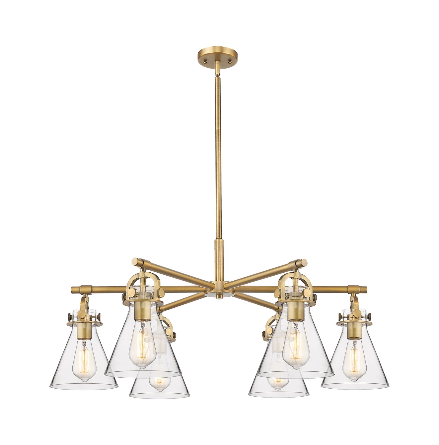 Six Light Chandelier by Innovations - Downtown Urban Collection, Brushed Brass Finish - 410-6CR-BB-G411-7CL