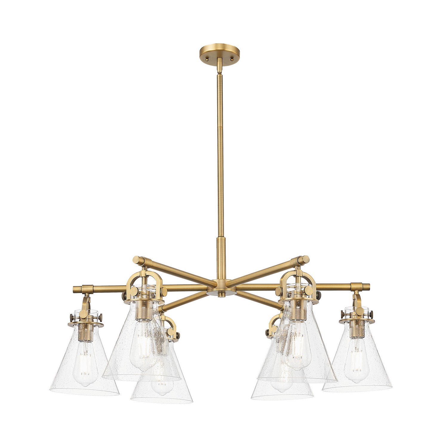 Six Light Chandelier by Innovations - Downtown Urban Collection, Brushed Brass Finish - 410-6CR-BB-G411-7SDY