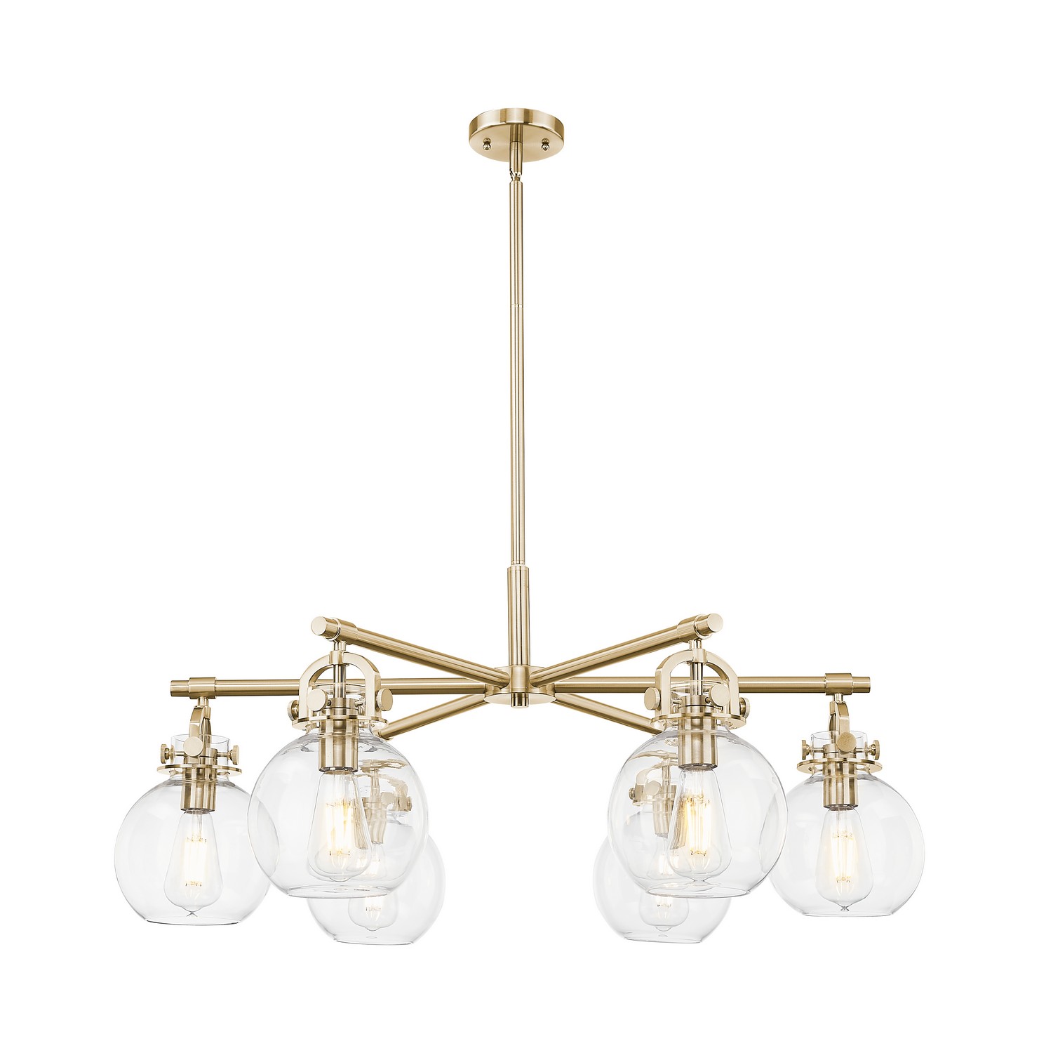 Six Light Chandelier by Innovations - Downtown Urban Collection, Champagne Bronze Finish - 410-6CR-CB-G410-7CL