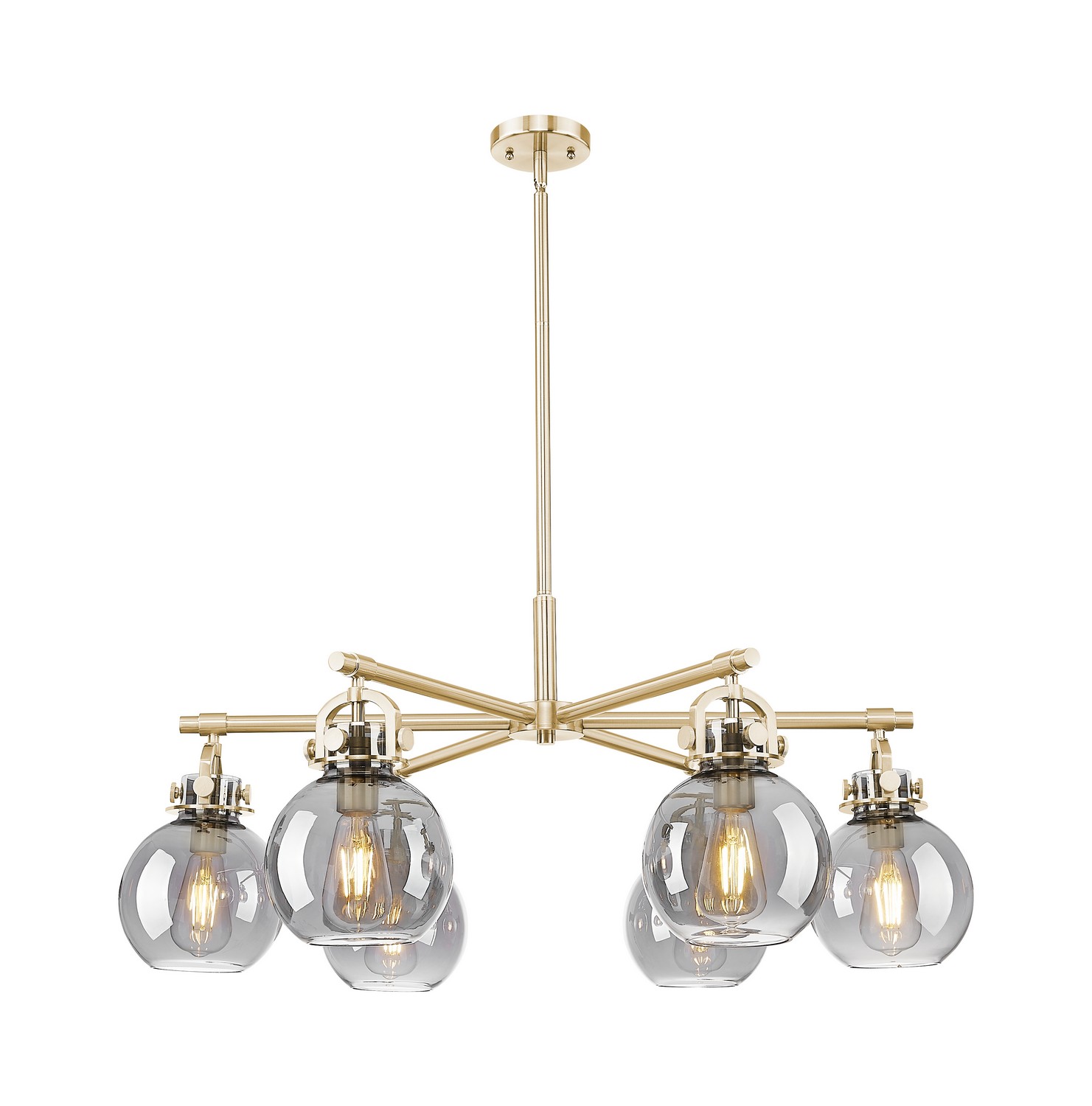 Six Light Chandelier by Innovations - Downtown Urban Collection, Champagne Bronze Finish - 410-6CR-CB-G410-7SM