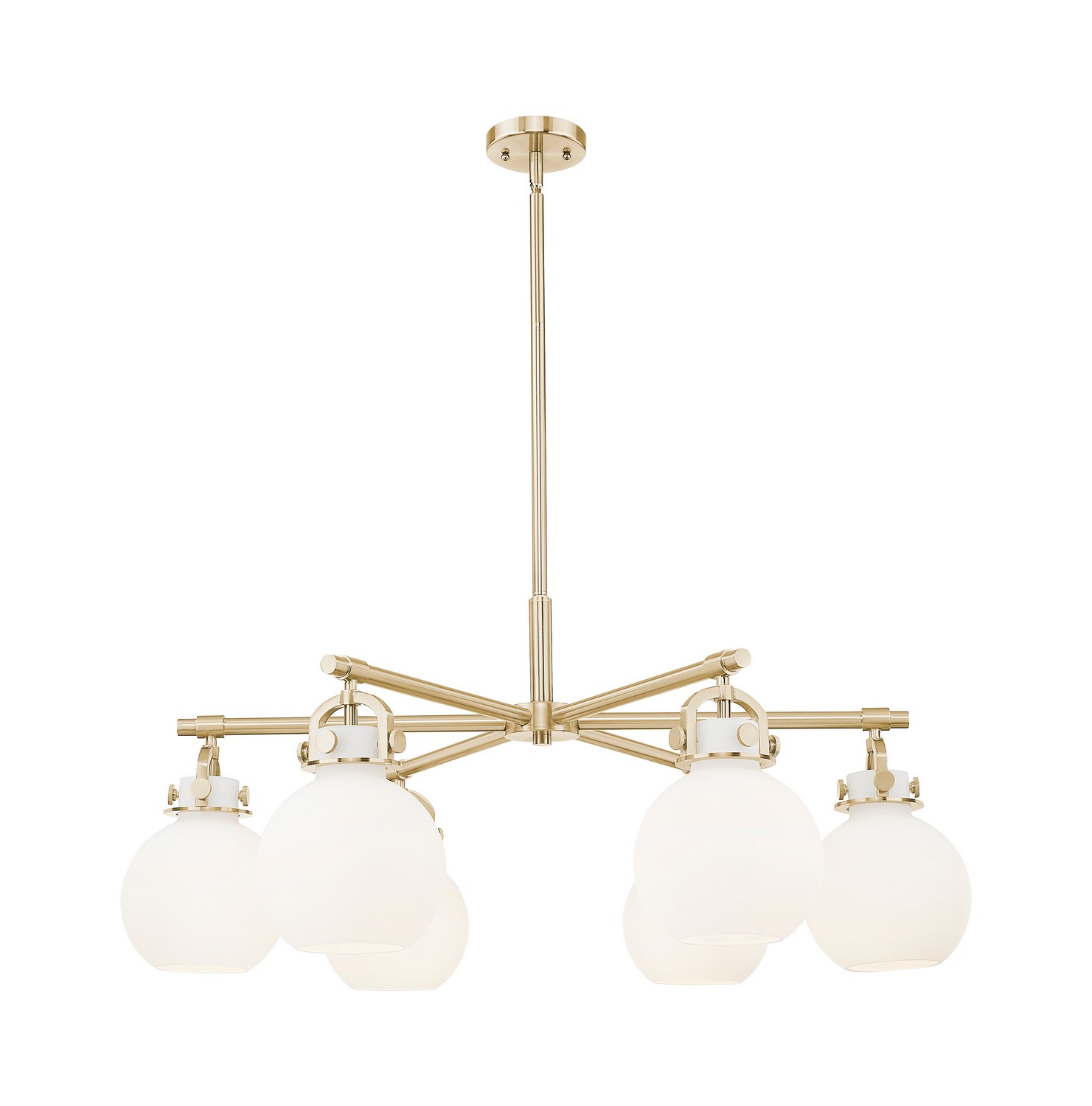 Six Light Chandelier by Innovations - Downtown Urban Collection, Champagne Bronze Finish - 410-6CR-CB-G410-7WH