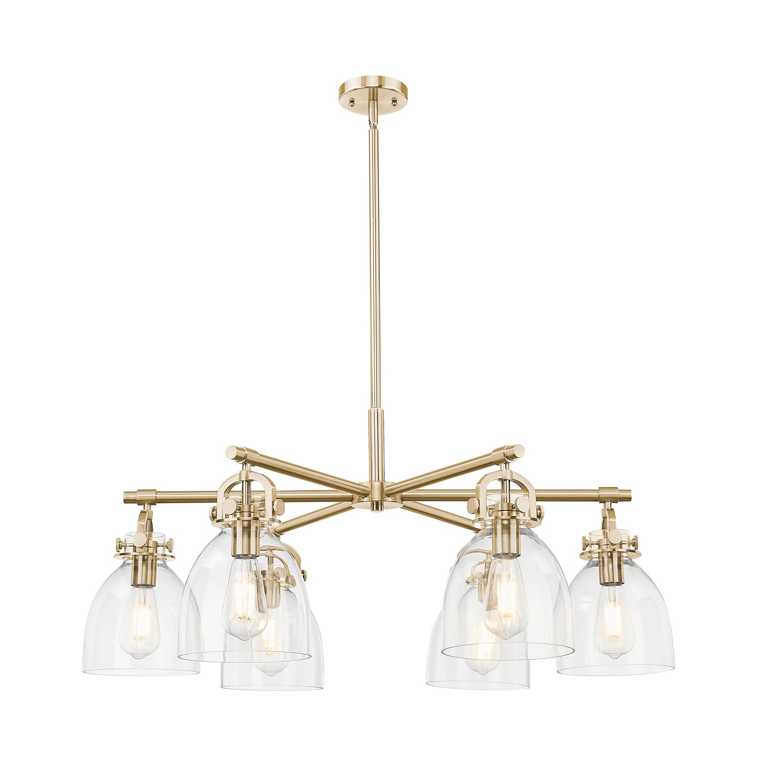 Six Light Chandelier by Innovations - Downtown Urban Collection, Champagne Bronze Finish - 410-6CR-CB-G412-7CL