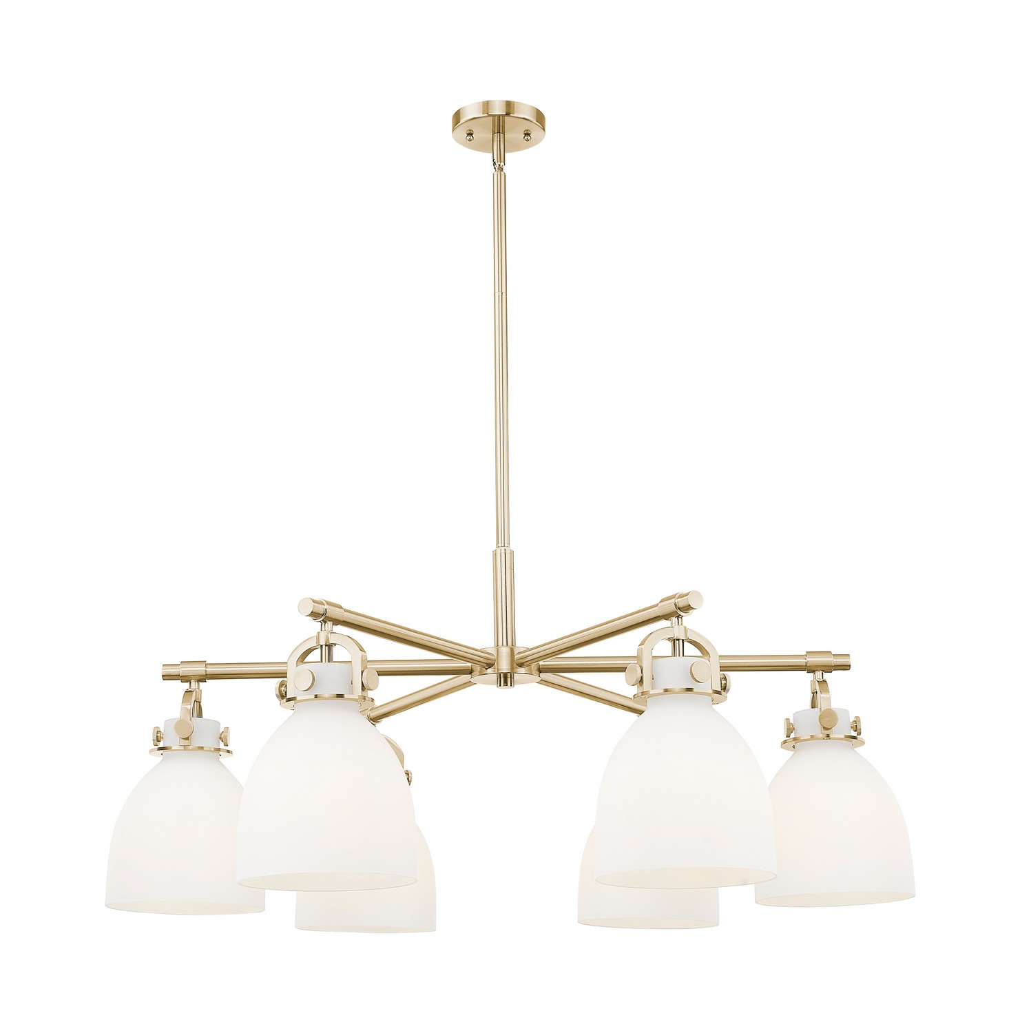 Six Light Chandelier by Innovations - Downtown Urban Collection, Champagne Bronze Finish - 410-6CR-CB-G412-7WH