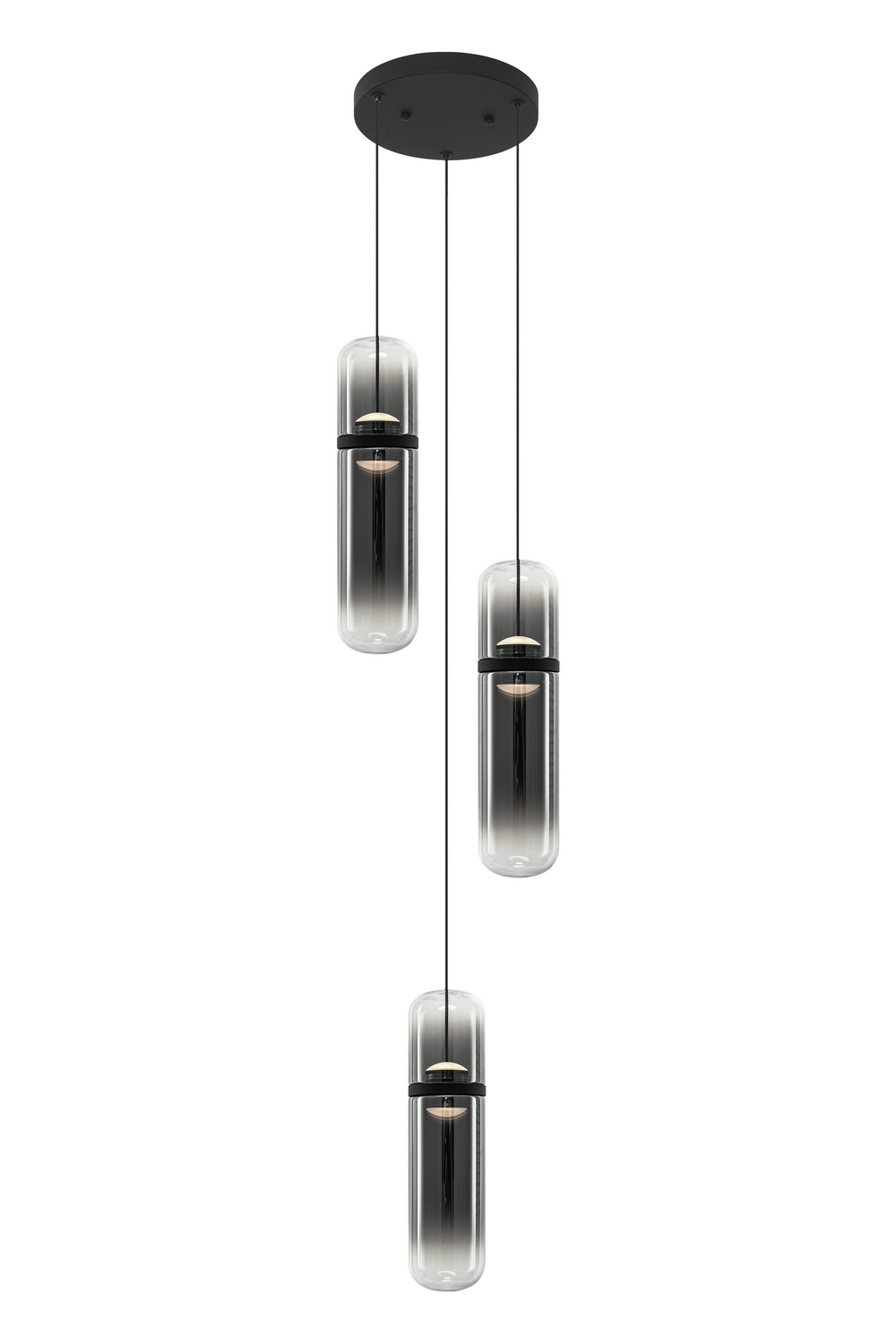 Matteo Lighting C32603MBSM Amulet LED 9.88 inch Matte Black Pendant Ceiling Light in Smoke