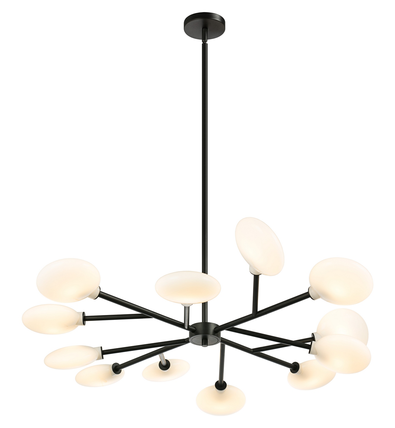 Matteo Lighting C33712MB Peony 12 Light 41.88 inch Matte Black Pendant Ceiling Light