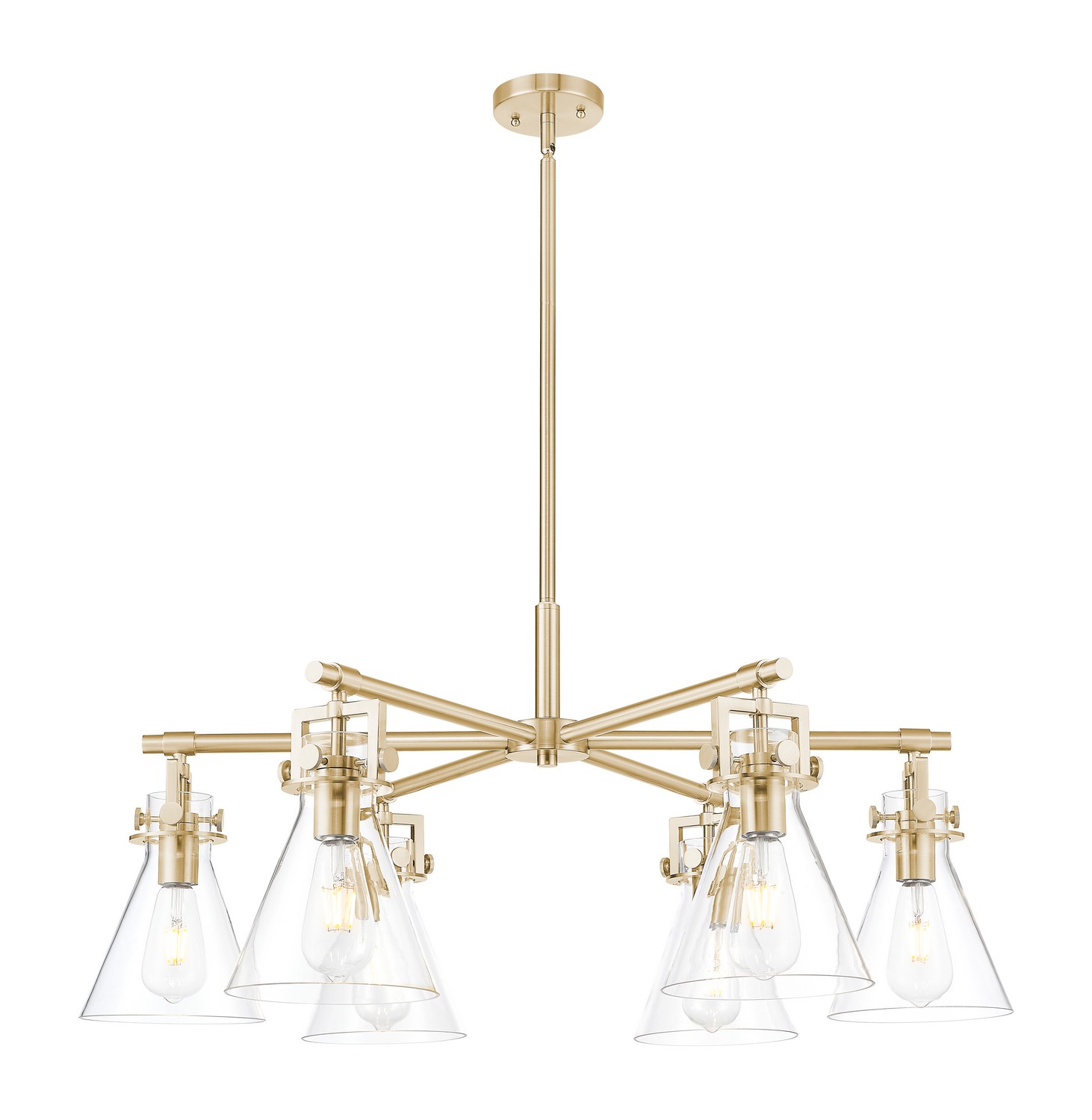 Six Light Chandelier by Innovations - Downtown Urban Collection, Champagne Bronze Finish - 411-6CR-CB-G411-7CL