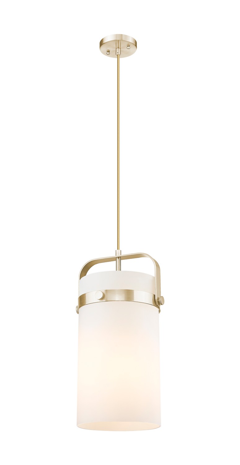 One Light Mini Pendant by Innovations - Downtown Urban Collection, Champagne Bronze Finish - 413-1PM-CB-G413-1S-8WH