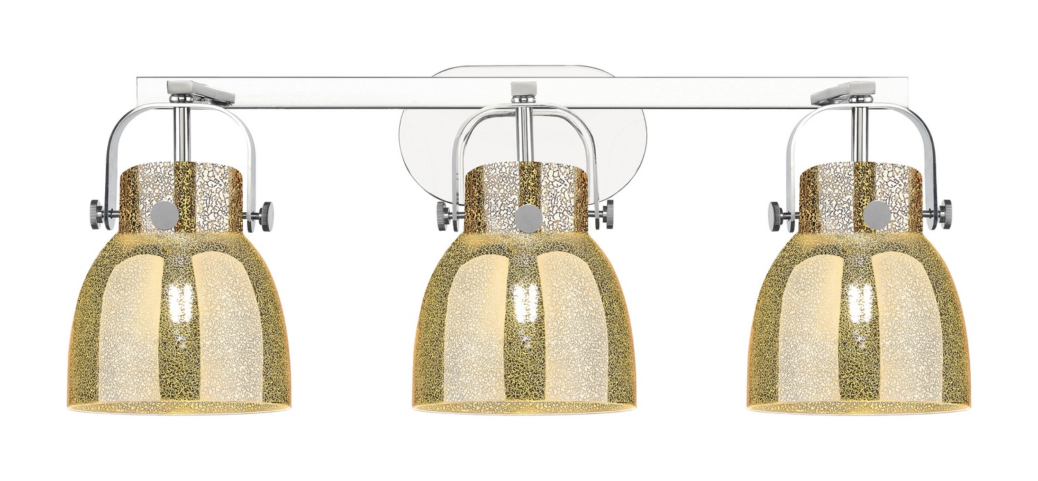 Three Light Bath Vanity by Innovations - Downtown Urban Collection, Polished Chrome Finish - 423-3W-PC-G412-6ME